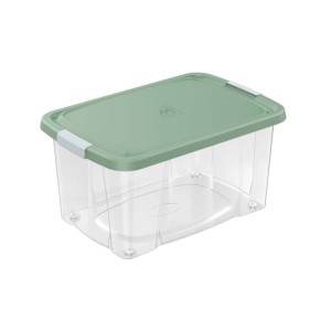 Contenitore in plastica con ruote e coperchio 45 l 59x39x30 cm