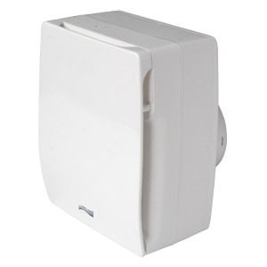 Ventilatore a parete t.b.t. bianco per bagno e cucina.