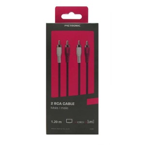 Cavo audio stereo 2 RCA maschio / 2 RCA maschio 1,2 m