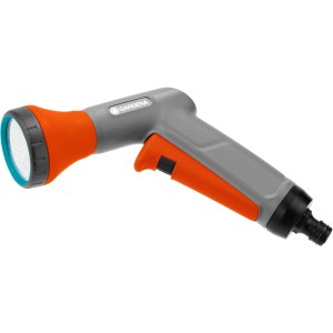 Gardena Set doccia Classic: Doccetta da giardino con manico grigio e testa arancione.