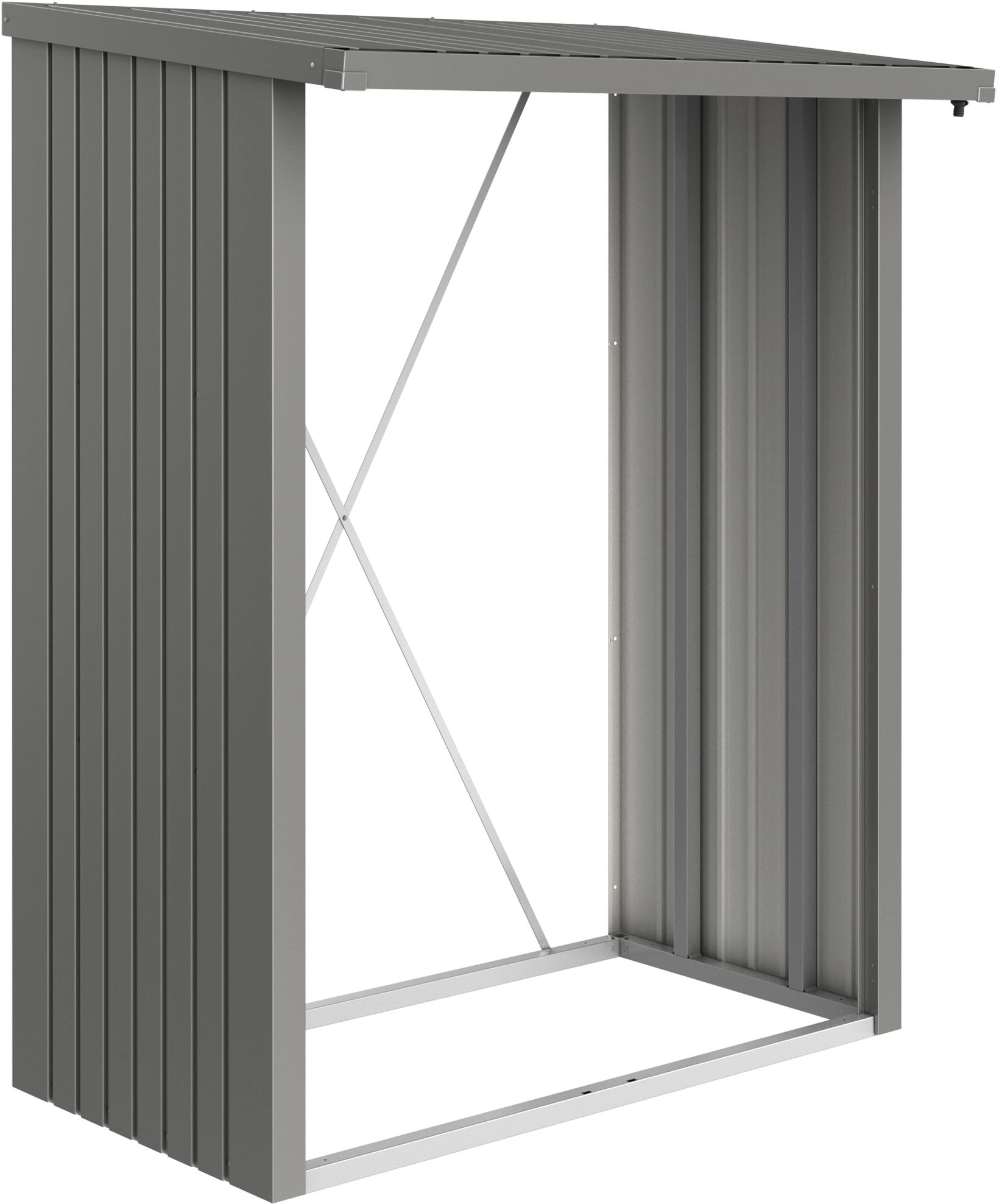 Legnaia da esterno Biohort WoodStock grigio quarzo metallizzato 157x102 cm