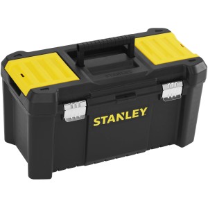 Cassetta portautensili Stanley Essential 19 pollici, in plastica con chiusure in metallo, nero/giallo.