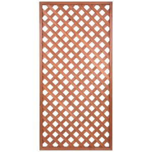 Grigliato in legno per piante, design quadrato per giardino e patio.