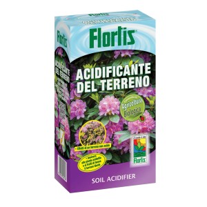 Confezione di fertilizzante per rododendri per l'acidificazione del terreno per piante da torbiera.