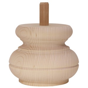 Piede per mobile a sfera Hettich in legno di faggio, Ø 80 mm, altezza 75 mm. Gamba per mobile in legno certificato FSC®.