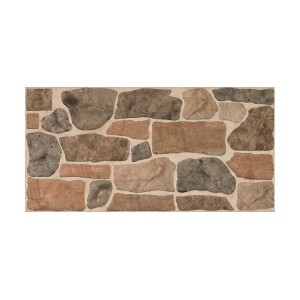 Piastrella da rivestimento t.b.t. effetto pietra, varie tonalità di marrone.