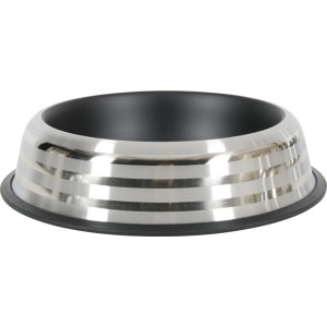t.b.t. Ciotola per gatti in acciaio inox con interno nero e bordo antiscivolo.