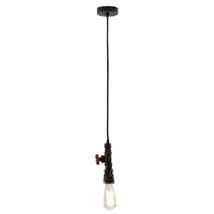 Lampada a sospensione marrone ruggine Luce Design Amarcord, 1 luce in stile industriale.