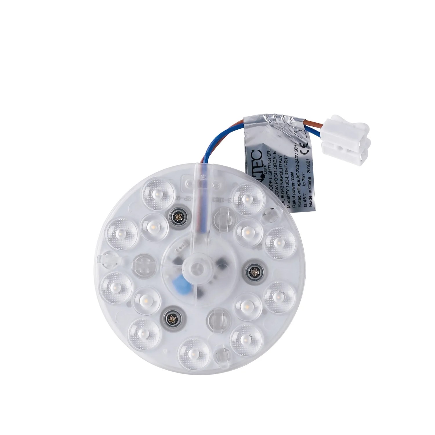 Plafoniera LED rotonda con cavo di collegamento per interni.