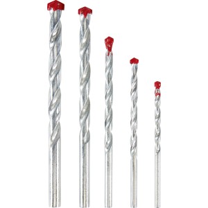 Set di 5 punte per pietra di diverse dimensioni per muratura e cemento.