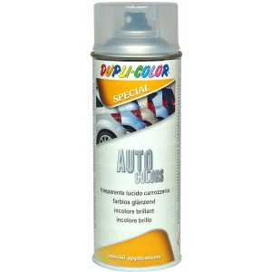 Vernice trasparente per auto Dupli-Color, ideale per riparazioni e verniciatura.