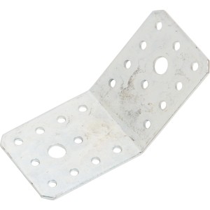 Connettore per puntoni zincato 70x70x55mm per angoli a 45°, staffa angolare in acciaio con fori.