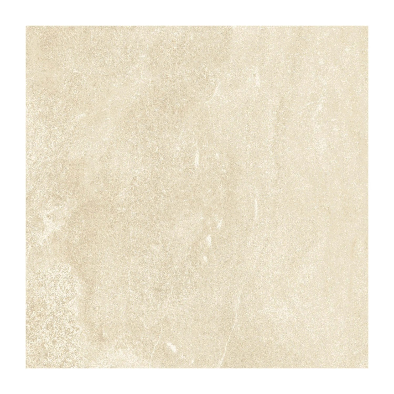 Piastrella per esterni t.b.t., beige con superficie marmorizzata.