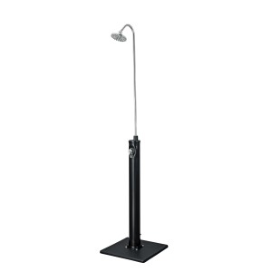 Doccia da giardino t.b.t. nera con soffione argentato.