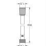 Disegno tecnico: Flessibile doccia Grohe VitalioFlex Trend, 150cm, nero opaco, anti-torsione.