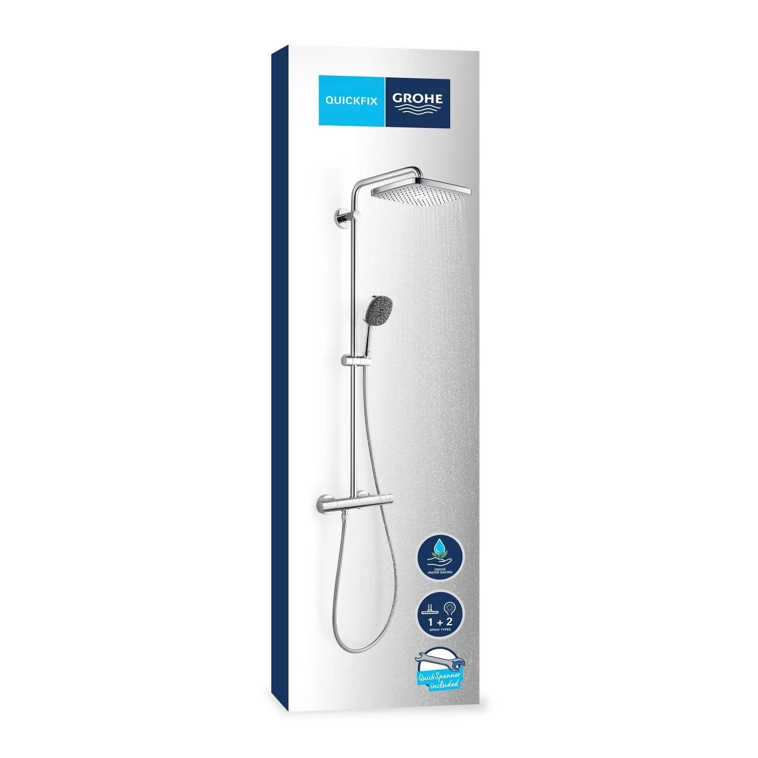 Grohe Vitalio Comfort 250 set doccia cromato, sistema doccia con soffione e doccetta.