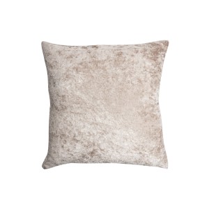 Fodera per cuscino decorativo beige in velluto, quadrata.