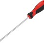 Cacciavite a taglio, 5 mm x 150 mm, con manico in plastica rosso e nero.