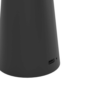 EGLO PICCOLA lampada da tavolo LED a batteria, nera, con dimmer touch e porta USB.