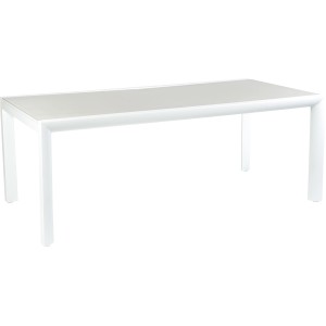 Tavolo da giardino rettangolare allungabile OBI Outdoor Living Princeton, 100 x 310 cm, con struttura in alluminio bianco.