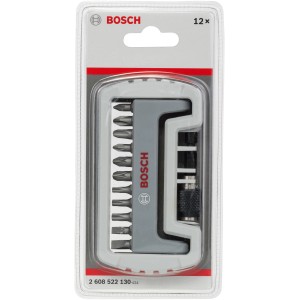 Set di inserti per avvitatori Bosch Pro Extra Hard, 11 pezzi con supporto in confezione grigia.