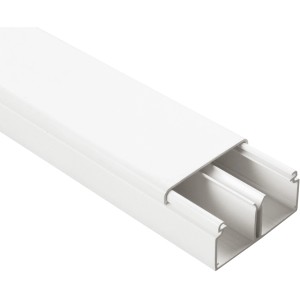 Canalina portacavi bianca t.b.t. per ambienti umidi, per la posa di cavi interni.