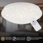 Plafoniera LED Brilo Moon bianca dimmerabile con decoro a stelle e telecomando.