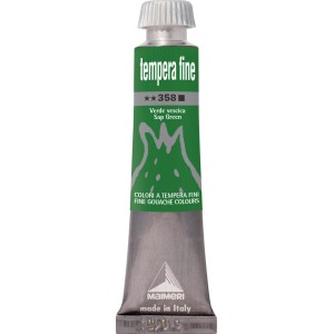 Tubo di colore a tempera verde (Sap Green) di Maimeri.