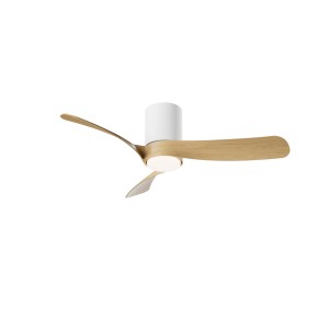 Ventilatore da soffitto con luce LED 24W Ø 97x25 cm bianco legno