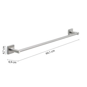 Portasciugamani t.b.t. in acciaio inox, larghezza 64,1 cm.