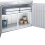 Ripiano intermedio Biohort per HighBoard 160, regolabile in altezza a 9 vie, per riporre attrezzi da giardino in modo flessibile.