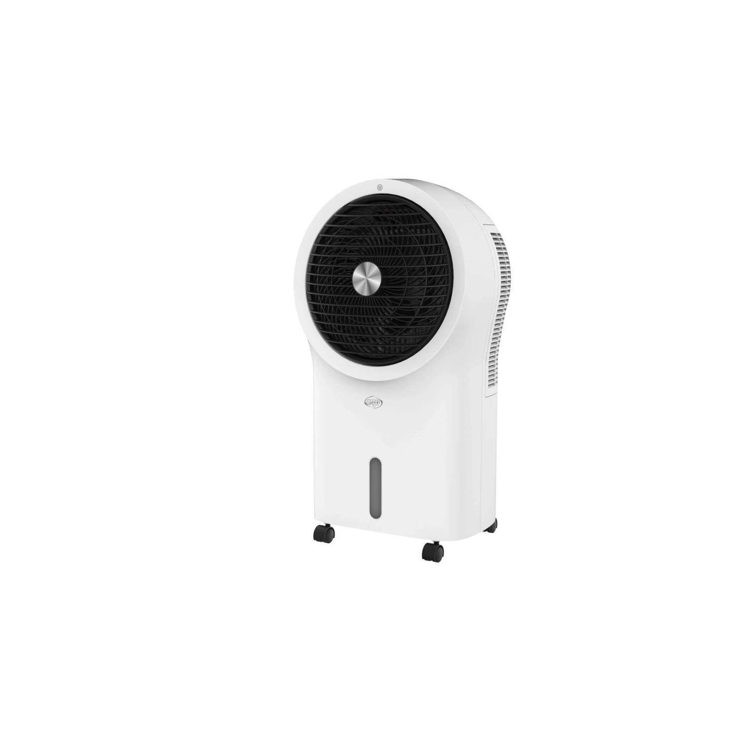 Ventilatore bianco mobile con serbatoio d'acqua. Ideale per il raffreddamento.