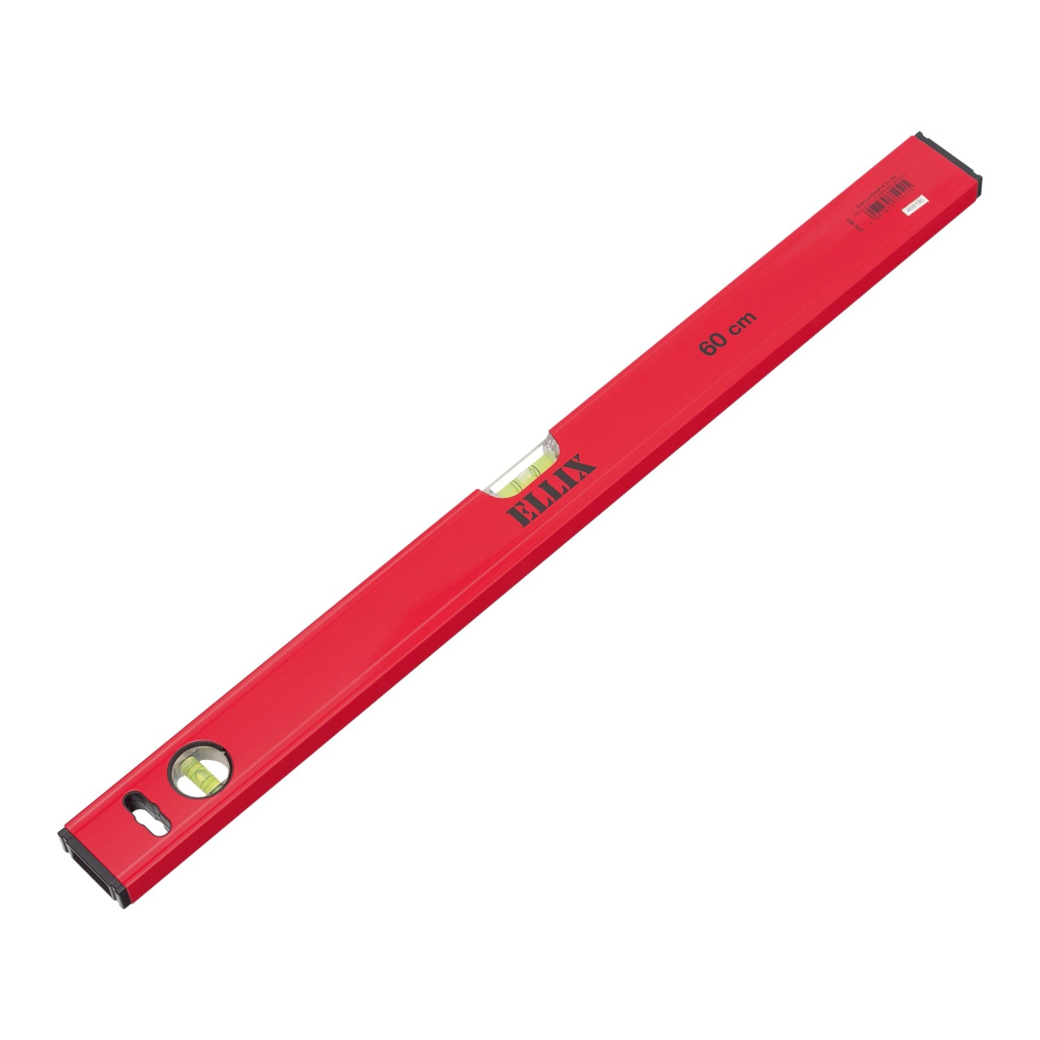 Livella a bolla Ellix rossa, 60 cm, con livella orizzontale e verticale.