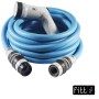 Tubo per irrigazione t.b.t. blu con testina a spruzzo e connettori.