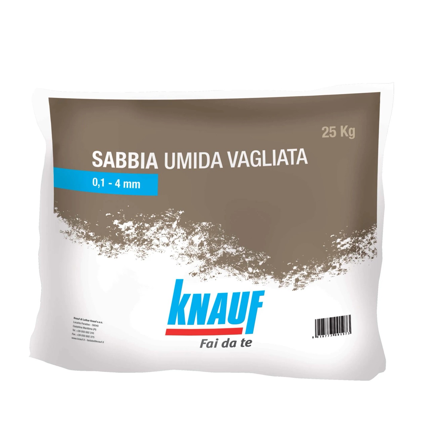 Sacco di Sabbia Umida Vagliata (sabbia umida setacciata) Knauf, 25 kg.