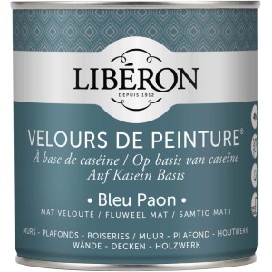 Idropittura lavabile Velours de Peinture Liberon Bleu Paon 0,5 L