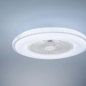 Plafoniera LED ventilatore Borea 46W 5500LM CCT dimm 59,5x15,5 cm bianco