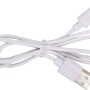 Cavo USB-C bianco (100cm) per caricare il ventilatore da tavolo a batteria.