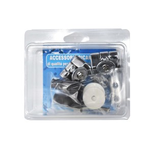 Accessori WC t.b.t. in blister, effetto cromato.