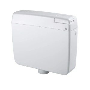 Cassetta WC t.b.t. bianca per montaggio esterno.