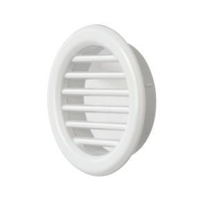 Griglia di ventilazione rotonda bianca per aria di mandata e di scarico.