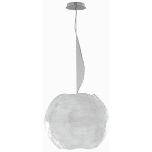 Lampada a sospensione moderna con paralume rotondo bianco per un'illuminazione elegante.