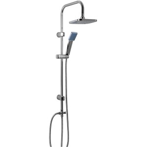Colonna doccia t.b.t. con soffione e doccetta, cromata.