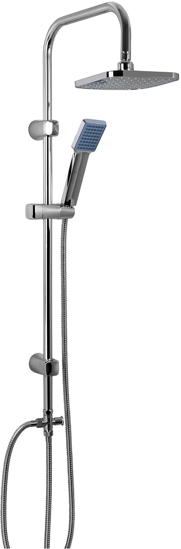 Set Miscelatore A Incasso A 3 Vie Per Vasca Doccia Su Piastra Rettangolare Ottone Cromato Serie Chrono 85830897 - Foto 5