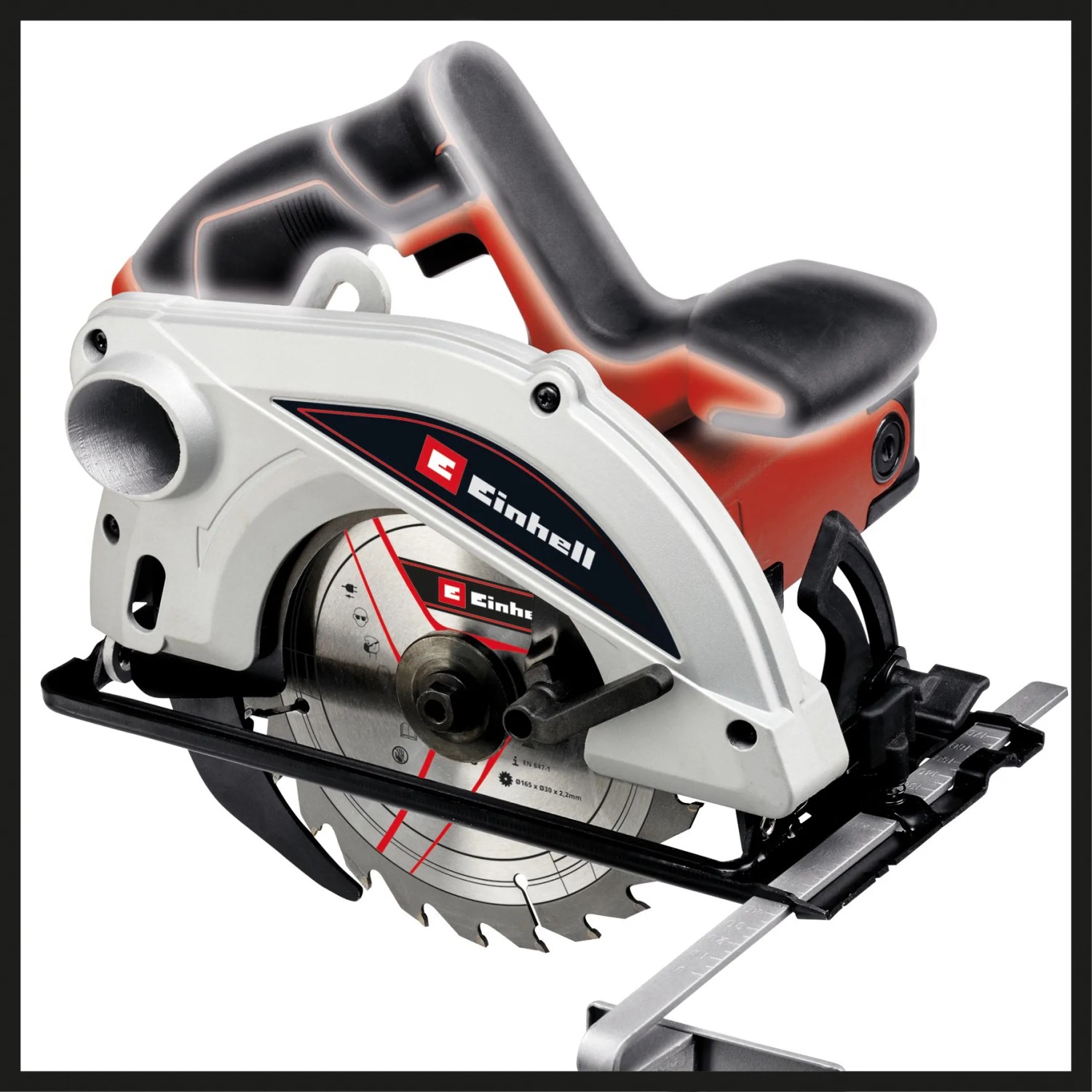 Sega circolare a mano Einhell TC-CS 1250 con lama in metallo duro per tagli precisi.