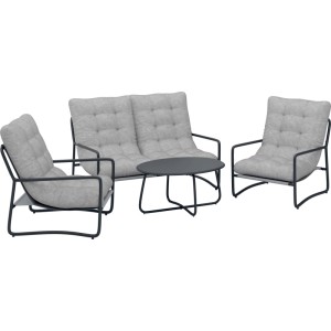 Salotto da giardino Patterson grigio chiaro 4 posti