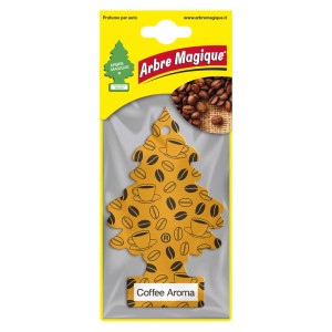 Arbre Magique deodorante per auto Coffee Aroma, forma ad albero con motivo a chicchi di caffè.