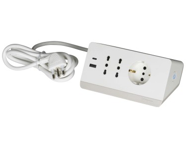 Ciabatta Multipresa Con USB HANYEAL - 3 Prese Schuko + 3 USB-A + 1 USB-C, Bianca, Compatta - Foto 3
