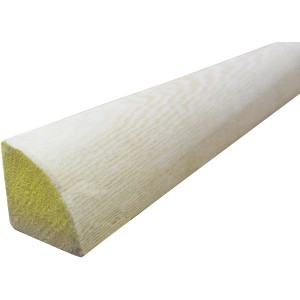 t.b.t. Listello piallato in legno chiaro, forma arrotondata.