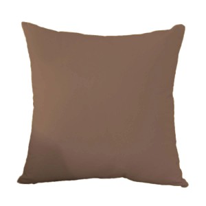 Cuscino decorativo quadrato marrone. Ideale per salotti e camere da letto.